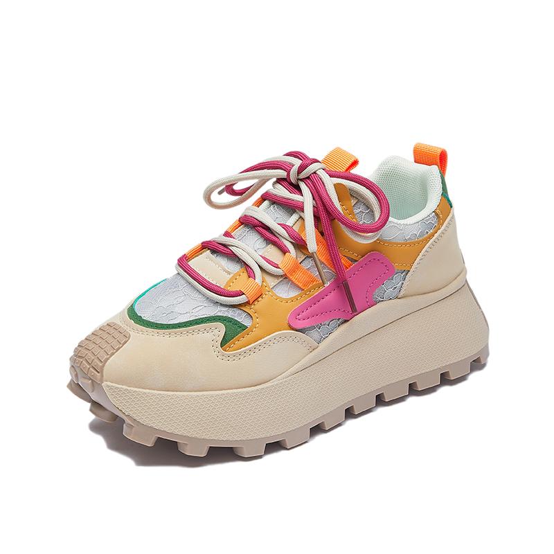 

Spring Breathable Mesh Sneakers for Women Low Lace-Up Casual Sports Shoes Outdoor Comfortable Female Trainers Ladies Vulcan 35 розовый