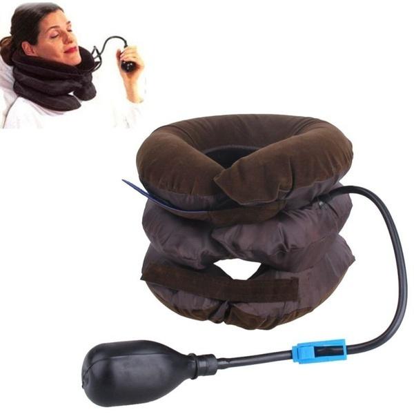 3 Layer Inflatable Neck Back Traction Collar Neck Shoulder Pain Relief Soft Air Cervical Stretch