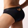 Men Briefs High Elasticity Fit Tight Cut Panties Solid Color Striped Print Breathable Mesh Underwear Smooth Wiring Low Waist Panties