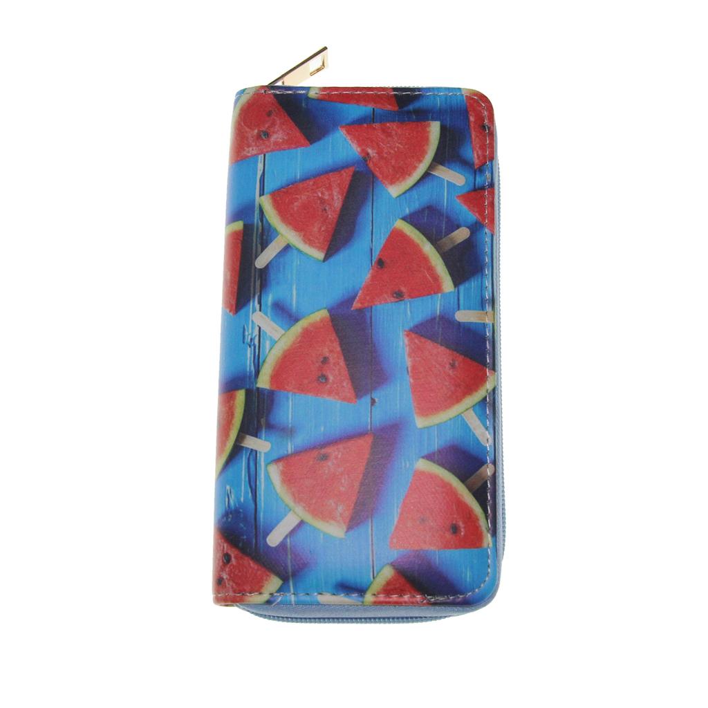 New Fruit Watermelon Long Zipper Wallet, Wallet