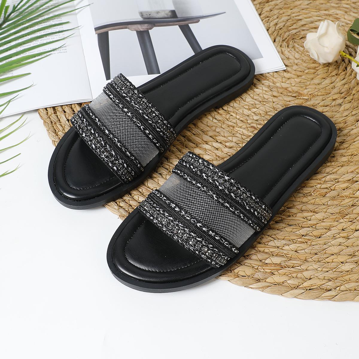 2025 Women s European & American Open-Toe Beach Sandals 42 чёрный