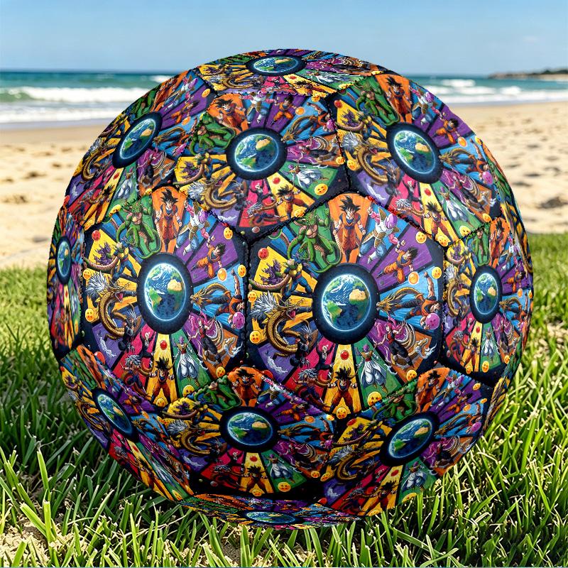 Dragon Ball Print Size 5 Soccer Ball, PU Wear Resistant Football for Match Training and Daily Practice, Birthday Gift for Soccer Fans
