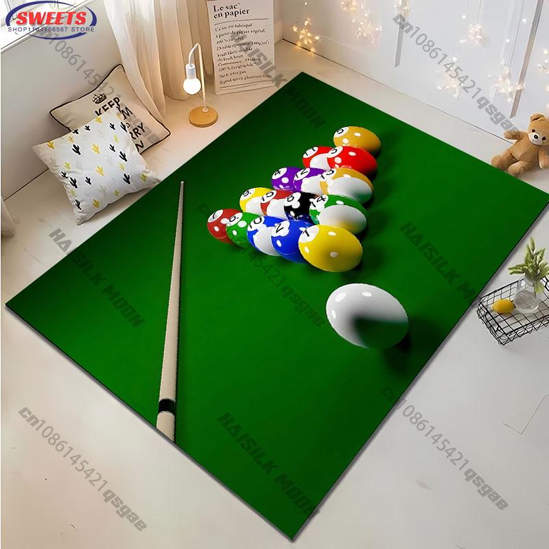 Kostenloser Versand! Billiard-Thematischer bedruckter Teppich für Spielzimmer Teppich für Zuhause Sofa Schlafzimmer, Geschenkmatte