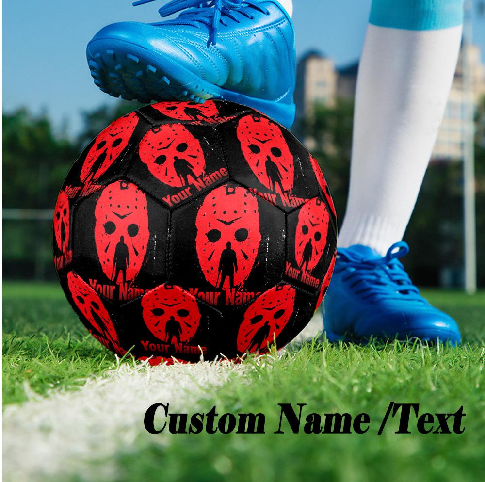 Custom Text Size 5 Soccer Ball, Standard Match Football For OutdoorFriday the 13th Jason Voorhees
