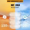 400/13 Oz Glass 1/4 Set Wave Bubble Drink Cup Iced American Coffee Cup BPA Free Reusable for Cocktail Whiskey Bar Party