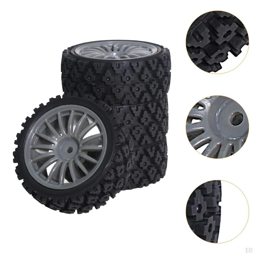 4 Pieces Tires Set 1/10 RC Rally Car Universal Upgrade Professional for XV01 XV02 DIY Modified