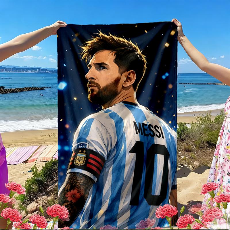 football player Print Beach Towel, Versatile Lightweight Absorbent Beach Towel for Pool Surf Yoga Bathroom, Perfect Birthday Holiday Gift