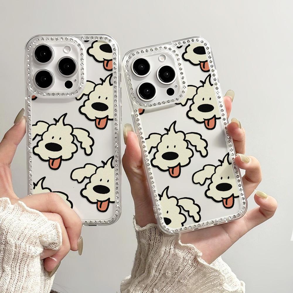 Bracelet Chain Phone Case For iPhone 17 16 15 13 14 for 17Air 17 12 14 16 Pro 17 14 16 Pro Max Sparking Diamond Cute Pattern Hard Cover With Lanyard