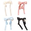 Sweet Satin Bow Hair Clip Solid Color Women Hairpin Fashion Bow Ribbon Hair Clip  Headdress
