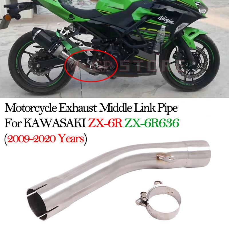For KAWASAKI Ninja ZX6R ZX-6R 636 ZX 6R 2009 - 2020 Motorcycle Exhaust Middle Link Pipe Mid Connect Original Escape Muffler Moto