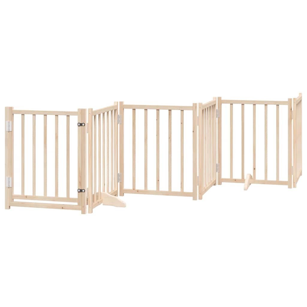 Vidaxl Foldable Dog Gate, With Door, 6 Panels 300 Cm, Wooden