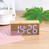 LED Electronic Clock Simple and Fashionable Alarm Clock Bedside Mute Clock Large Font Solid Wood Clock
