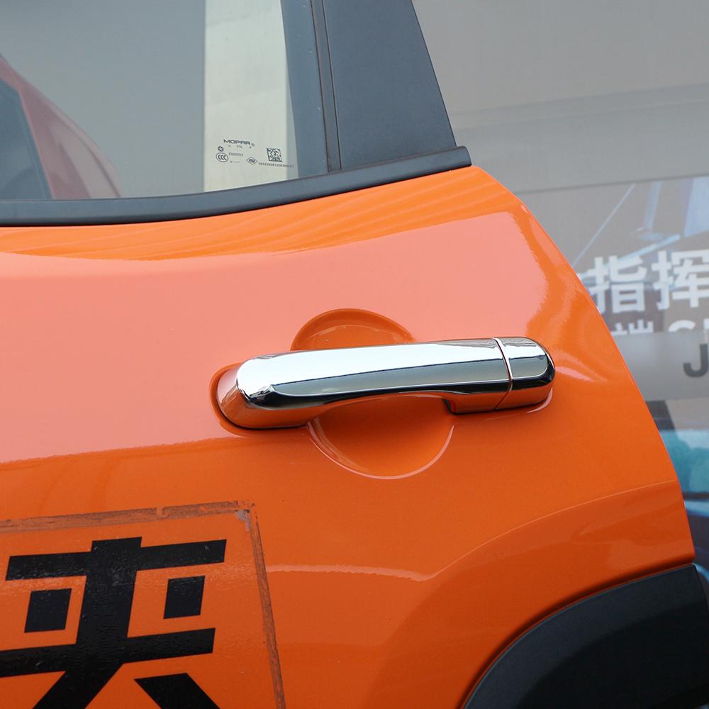 For Jeep Renegade 2014 2015 2016 2017 2018 2019 ABS Chrome Door Handle Catch Cover Trim Molding Exterior Stickers Interior Mirrors 6