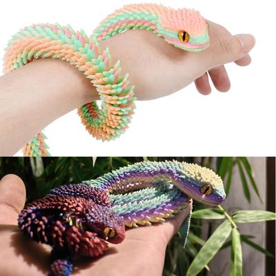 30/40Cm 3D Printed Snake Toys Funny Rotatable Articulated Printed Snake Craft Ornament Simulation Animal Home Desktop Ornament
