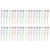 M-Modern-36 Piece Valentine's Day Straw Heart Shaped Pink Straw Plastic Cute Drinking Coffee Milk Straw Bride Gift Wedding Suppl