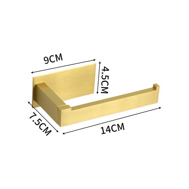 Punched Brushed Gold Towel Rail Paper,Holder and Hook Stainless Steel Bathroom Accessories Black Towel Hanger Bath Hardware Set