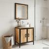 2 Piece Bathroom Furniture Set Iron and Solid Mango Wood