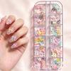 12grid Sweet Candy Bow Nail Charms 3D Colorful Ice Clear Mini Bowknot Nail Gems Resin Flatback Macaron Bowtie Acrylic Nail Decor
