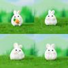 Adorable Resin Miniature Fat Bunny Figurines Diy Desktop Decor Cute Cartoon Style