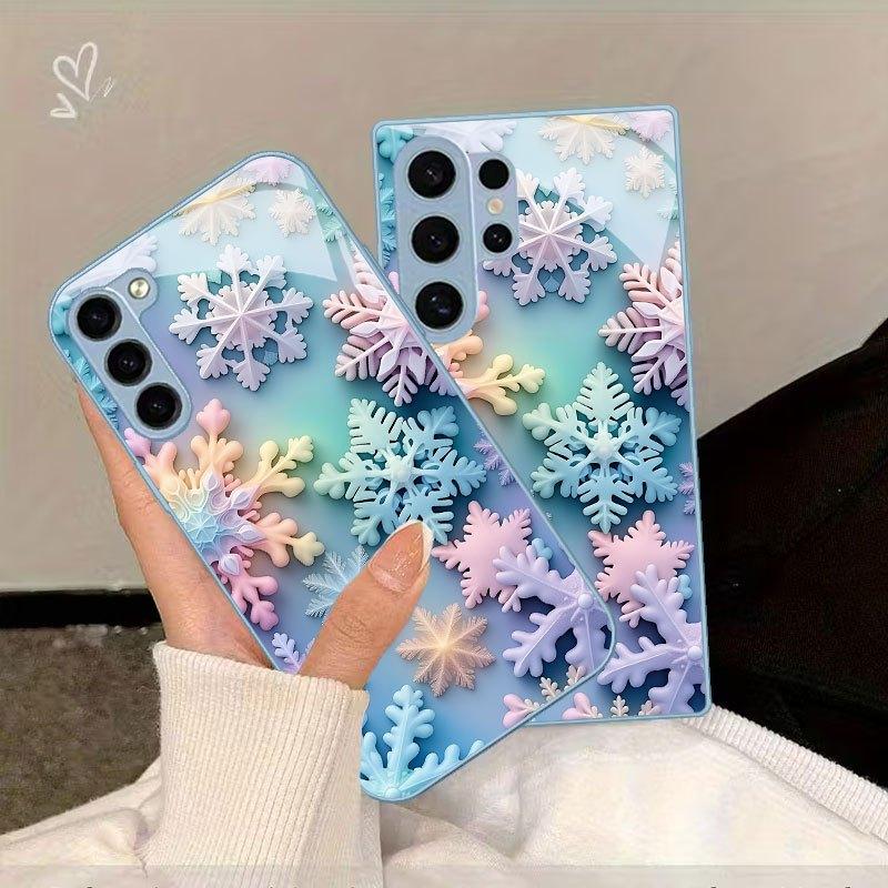 Attractive Colorful Snowflakes Exquisite PhoneCase for Samsung Galaxy S26 S25 S24 S23 S22 S21 FE Ultra Plus women Built-in glass