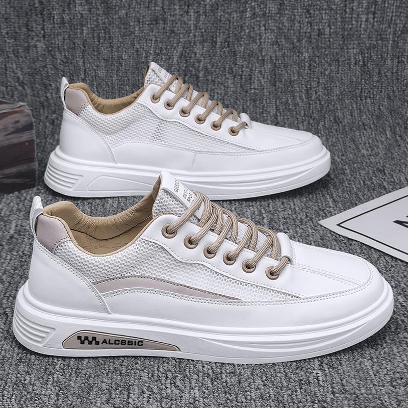 Men's shoes 2025 new explosion summer breathable deodorant mesh hollow mesh small white board shoes men's sports and leisure network