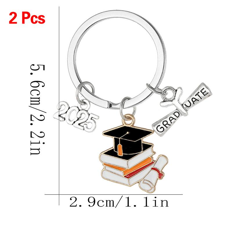 2/10 Pièces Porte-clés Cérémonie de Remise de Diplômes Mignon Créatif Chapeau de Diplômé Livre Robe Pendentif Porte-clés Cadeau Commémoratif Cérémonie de Remise de Diplômes
