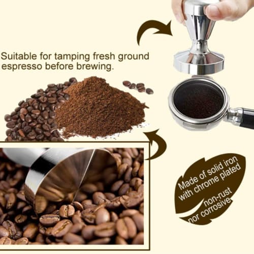 TAMOSH Stainless Steel Coffee Tamper, Barista Espresso Tamper, 49mm, Base Coffee Bean Press
