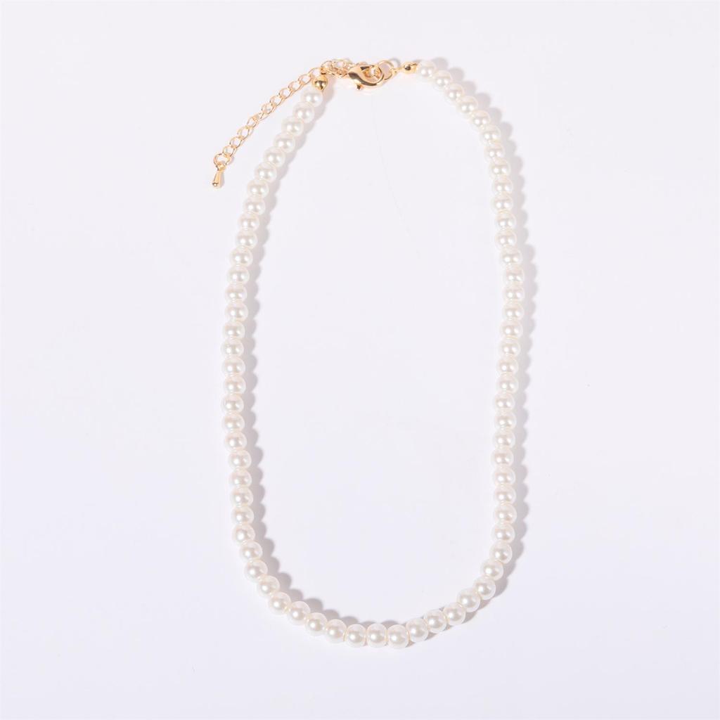 European Retro Glass Pearl Necklace: Versatile & Sweet Fairy INS Style for Women