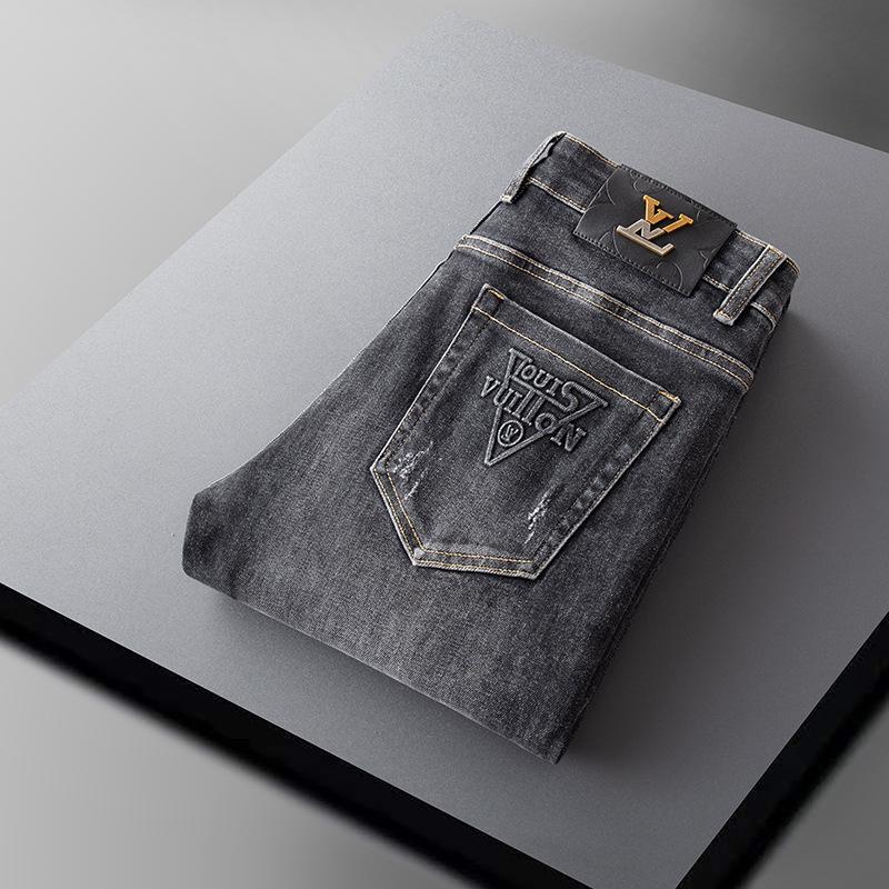 

Осенние и зимние джинсы мужские корейские версии Stretch Slim Feet повседневные брюки 38