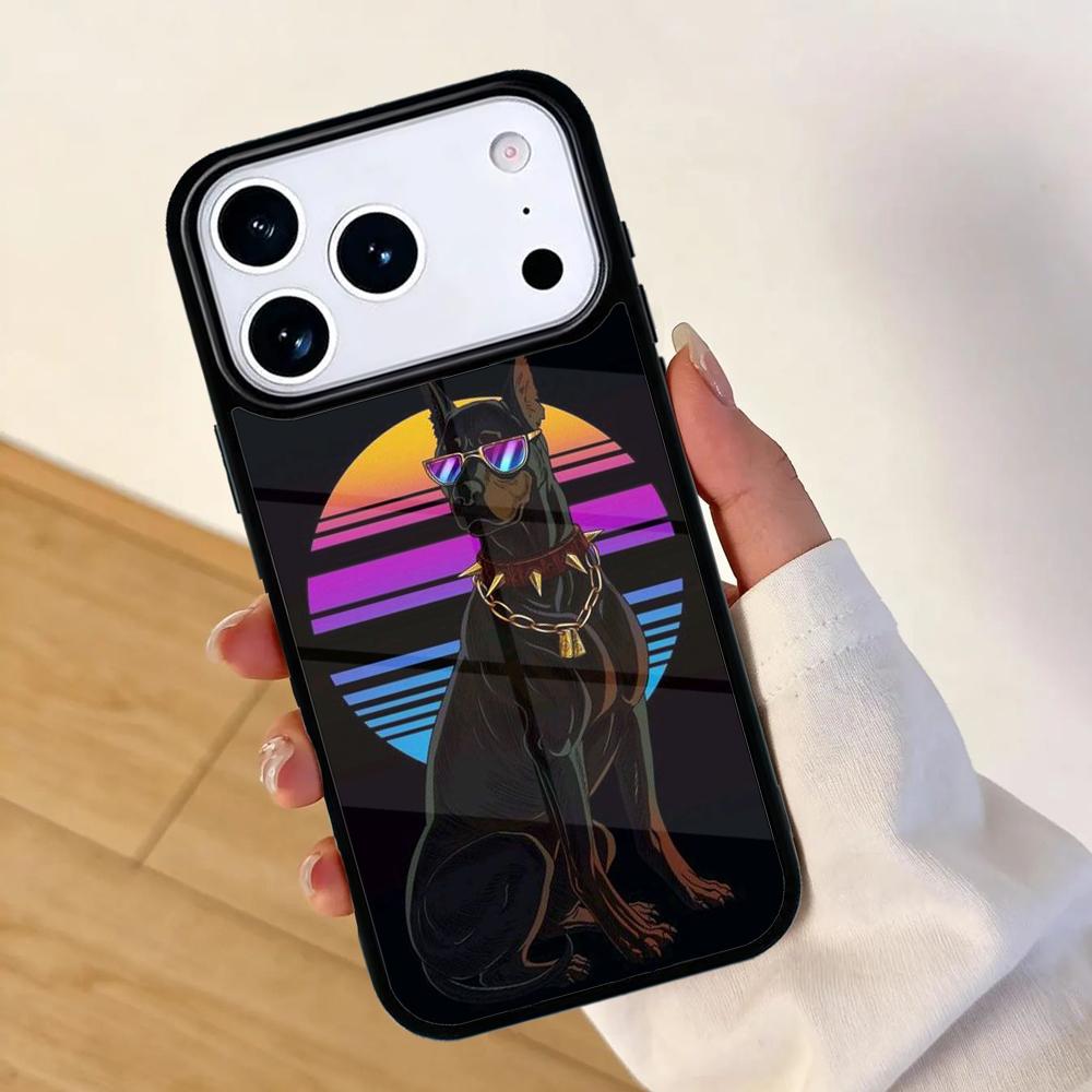 Animal Doberman Dog Mobile Phone Case for IPhone 17 AIR 16pro Max 15 14 13 12 11 Bumper Cover