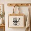 Sac cabas - PLANETEE - J'peux pas minimaliste - Toile de jute et coton - 21 L (43×33×21 cm) - Anses longues