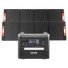 Portable Power Station, 2400W Portable Solar Generator with 2PCS * 200W Foldable Solar Panels, 2160Wh Expandable LiFePO4 Battery Backup with 10 Output