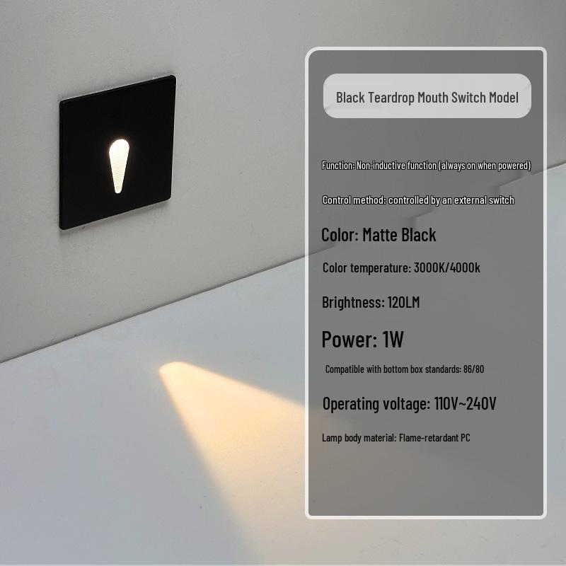 Ultracienka lampka nocna z czujnikiem magnetycznym do wbudowania typu 86 na schody i korytarze