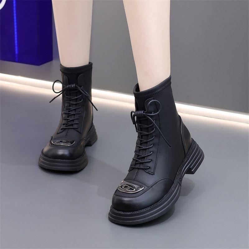 Fashion Ankle Boots for Women Punk Style Chunky Woman Short Shoes Combat Brown Platform Booties New Rock on Offer in Boot Footwear Y2k
