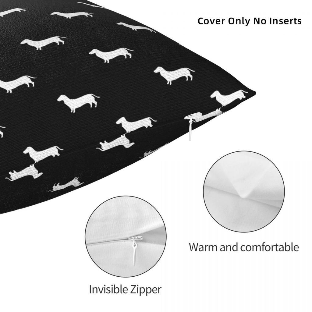 Dachshund Pattern Square Pillow Case Wiener Sausage Doxie Dog Lover Cushion Cover Awesome Zipper Decor Pillowcase For Sofa
