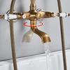 Antikes Messing Badewannen-Duscharmatur-Set Badezimmer Doppelgriff Wandmontierter Badewannenmischer mit Handbrause und Schwenkauslauf