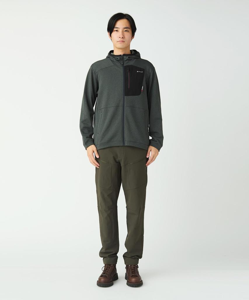 Snow Peak Polartec Power Grid Fleece Hoodie Size M SPF-JK-25AU907, Men's/Women's, Black,