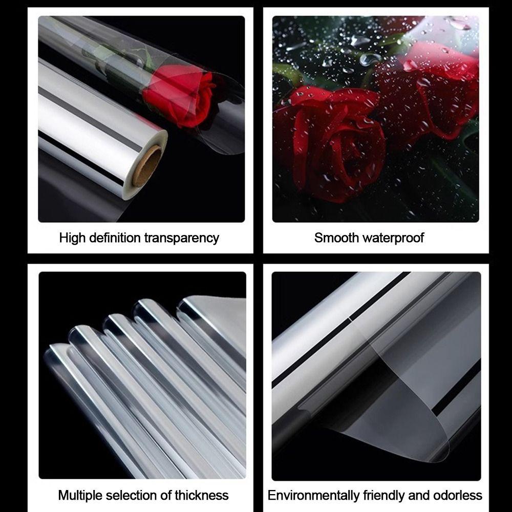 Transparent Clear Cellophane Wrap Roll Thick Cellophane Wrapping Paper Fashion Wrap Roll
