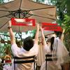 Wedding Photo Props: Bride & Groom Hand-Pulled Banner for Engagement & Candid Photography