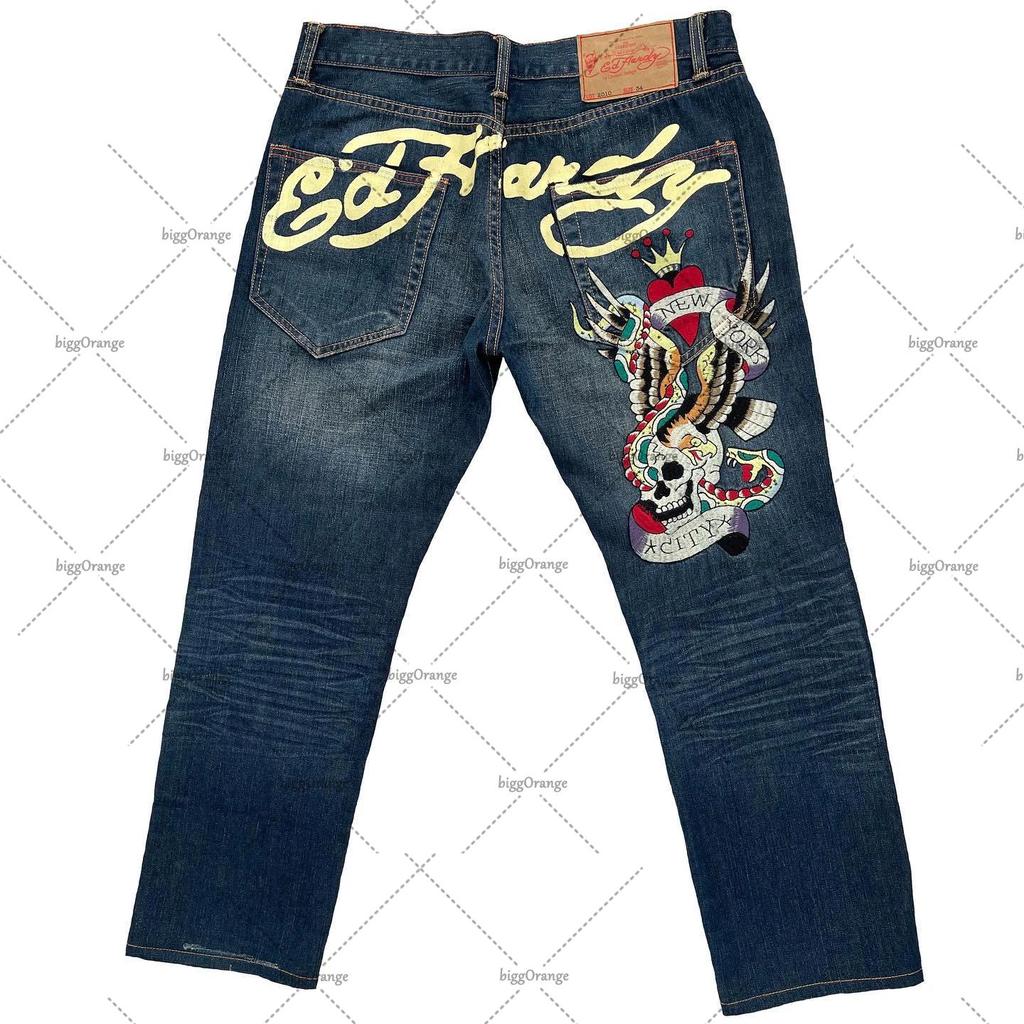 Potlačené Street Jeans pánske Y2K hip-hopové nohavice s vysokým pásom rovné retro voľné široké nohavice džínsové nohavice Európske a americké