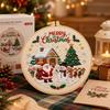 Ball Bell Cross Stitch Set Santa Claus DIY Embroidery Kit Xmas Embroidery Craft Set  Adults