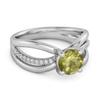 Peridot Infinity Pavé Split Band Ring - Sterling Silver