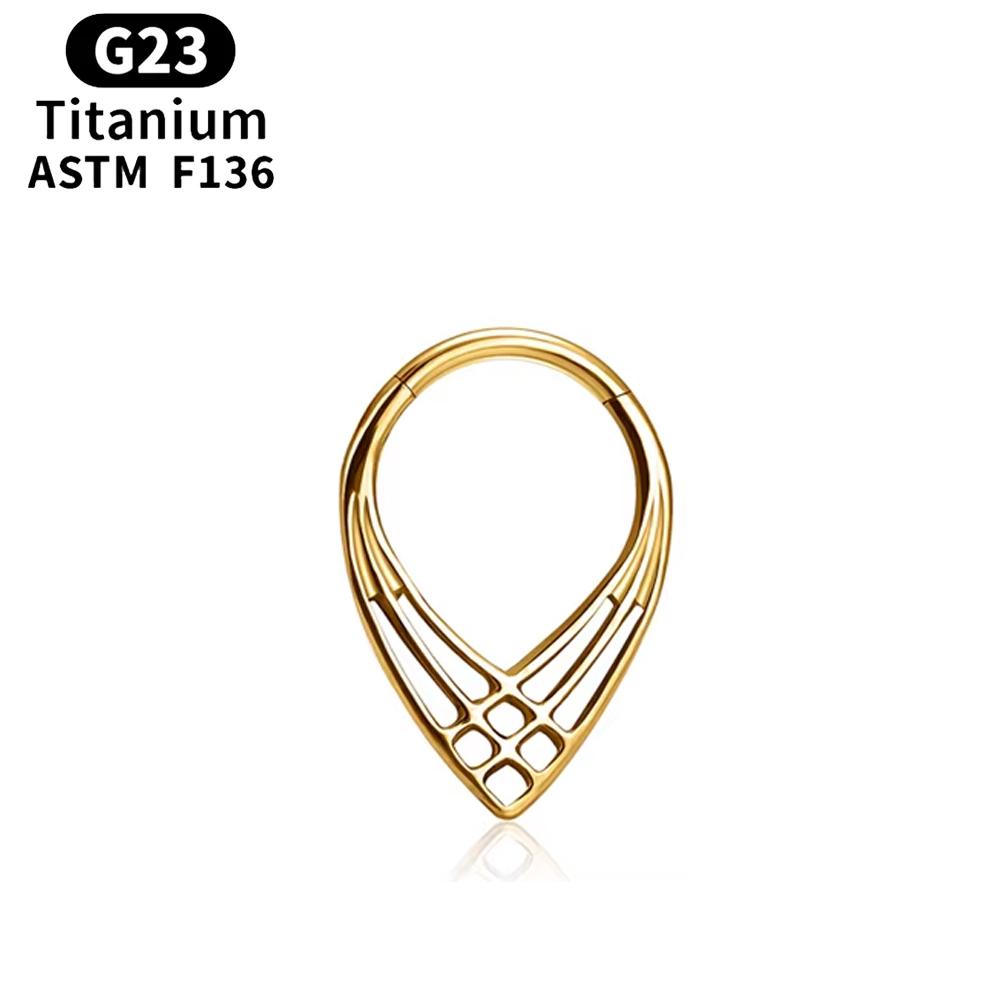 ASTM F136 Titanium Anodizing 16G Septum Hoop Ring Hinged Segment Nose Clicker Tragus Helix Daith Earring Piercing Zircon