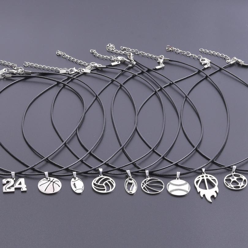 Football/Basketball Pendant Stainless Steel Necklace For Women Men Accessories Sports Charm Necklace Collares Para Mujer Jewelry