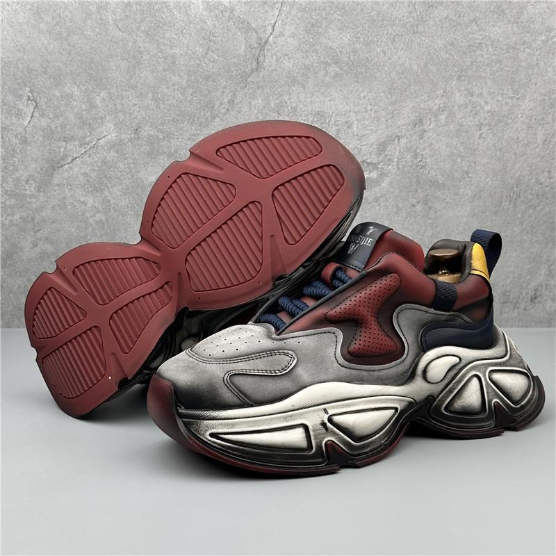 Fashion Vintage Fashion New Men's Mixed Colors All Match Height Increasing Causal Shoes Flats Male Walking Sneakers  Zapatillas Hombre