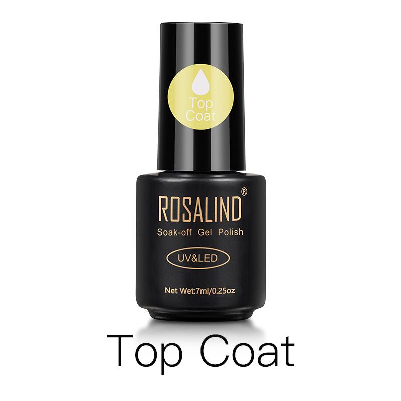 ROSALIND 7ML Base&Top Gel Nagellack gehärtetes Top Rein Force Gel Gummi für Gellacke Nail Art