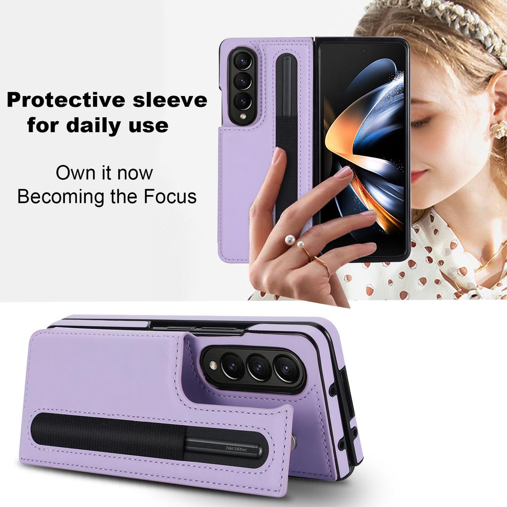 Foldable Screen PU Leather Shockproof Protective Case for Samsung Galaxy Z Fold 7 /6 /5  Mobile Phone Case with Pen Slot