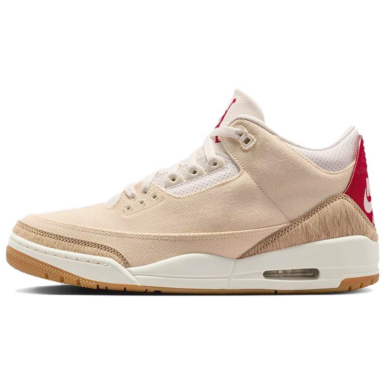 

Air Jordan 3 Vintage Basketball Shoes Men s Beige Red IR0910-400 37.5