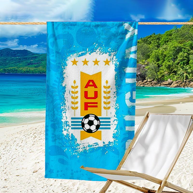 Toalla de Playa con Diseño de Escudo de Club Impreso, Microfibra Súper Suave, Regalo Perfecto Cumpleaños, para Piscina, Playa, Viajes, para familia y amigos
