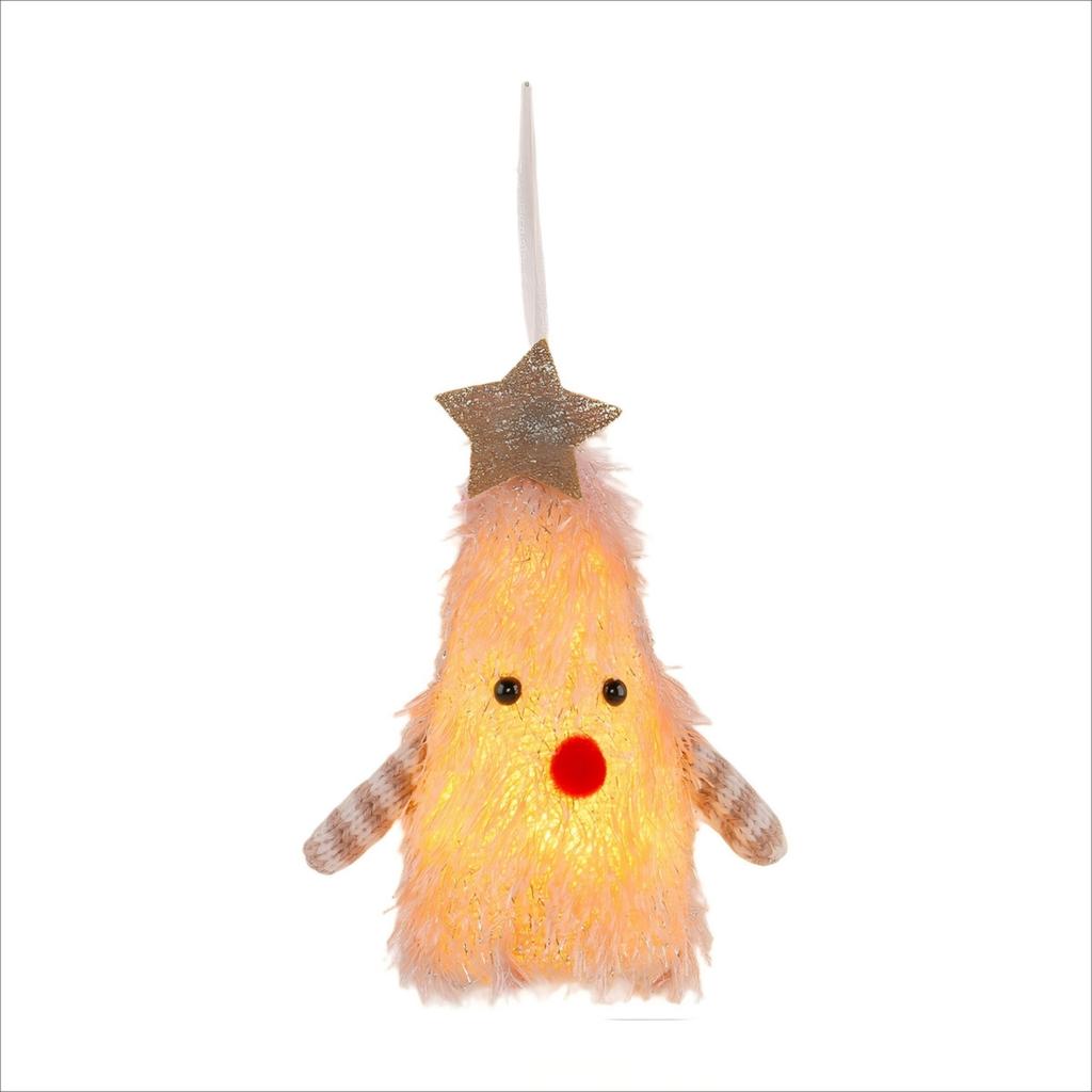 Christmas Tree Doll Decoration Fluffy Light-up Christmas Tree Doll Ornament for Hotel Window Decor Stuffed Xmas Tree for Mall